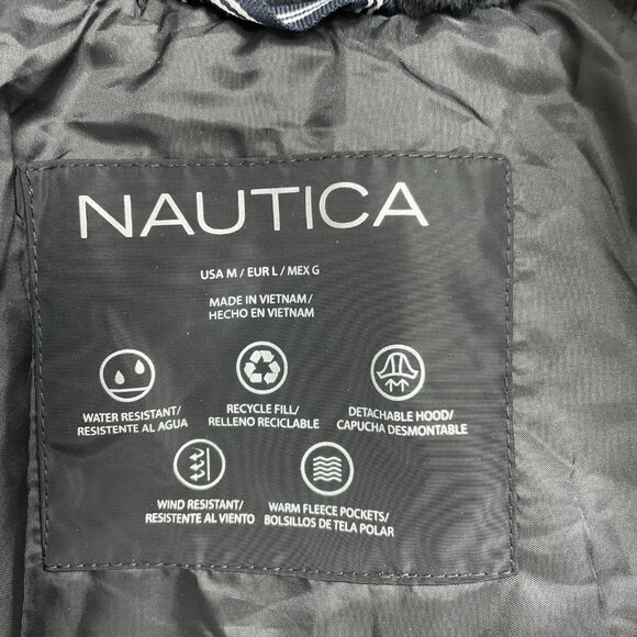 NEW Nautica Women's Size M Black Puffer Jacket W/ Detachable Faux Fur Hood - Picture 6 of 13